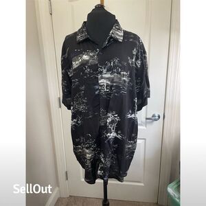 Cactus Man Ricky Singh Men's XL Black Graphic Print Short Sleeve Shirt (sku499)